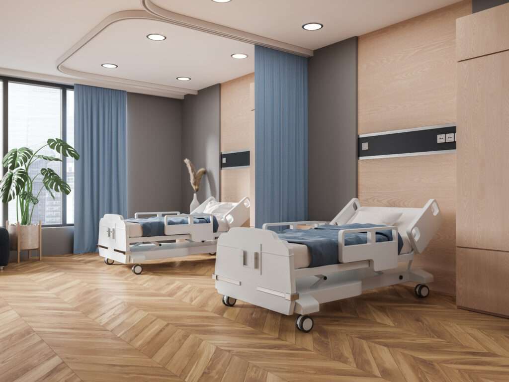 Electric hospital beds that move around into position